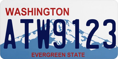 WA license plate ATW9123