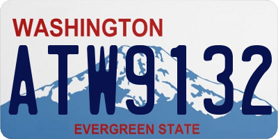 WA license plate ATW9132