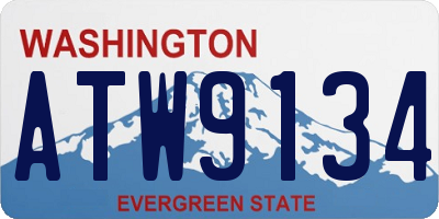 WA license plate ATW9134