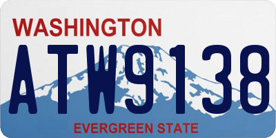 WA license plate ATW9138