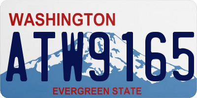 WA license plate ATW9165