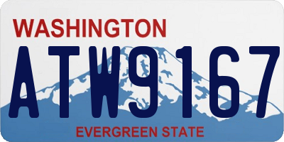 WA license plate ATW9167