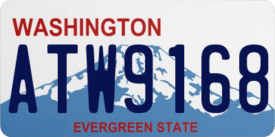 WA license plate ATW9168