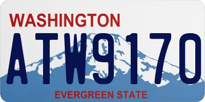 WA license plate ATW9170