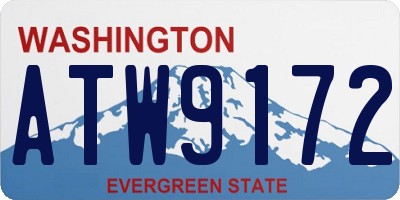 WA license plate ATW9172