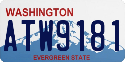 WA license plate ATW9181