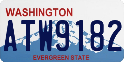 WA license plate ATW9182
