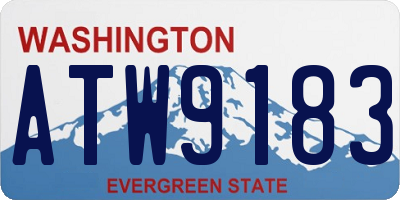 WA license plate ATW9183