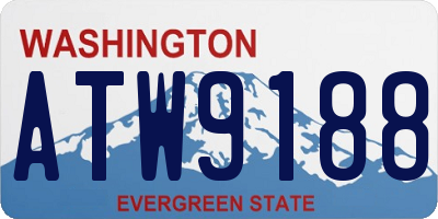 WA license plate ATW9188