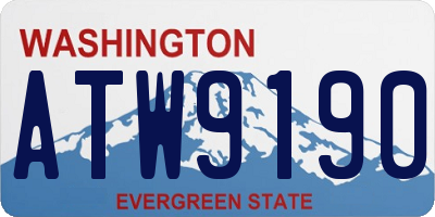 WA license plate ATW9190