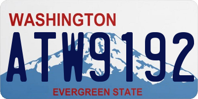 WA license plate ATW9192