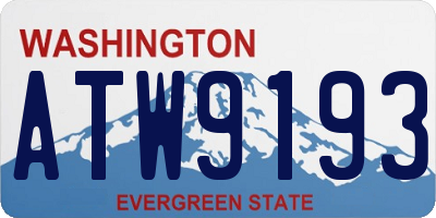 WA license plate ATW9193