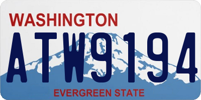 WA license plate ATW9194