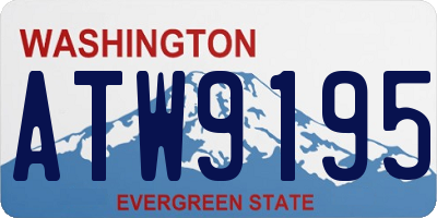WA license plate ATW9195