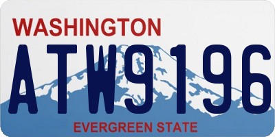 WA license plate ATW9196
