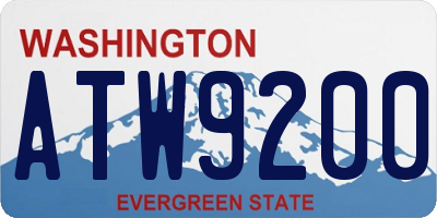 WA license plate ATW9200