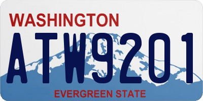 WA license plate ATW9201