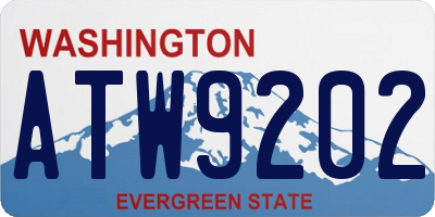 WA license plate ATW9202