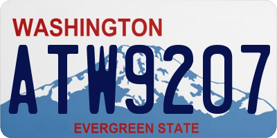 WA license plate ATW9207