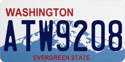 WA license plate ATW9208