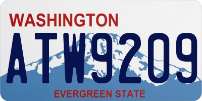 WA license plate ATW9209