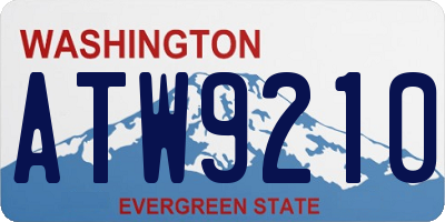 WA license plate ATW9210