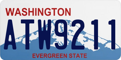 WA license plate ATW9211