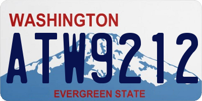 WA license plate ATW9212