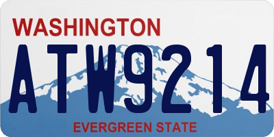 WA license plate ATW9214
