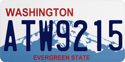 WA license plate ATW9215