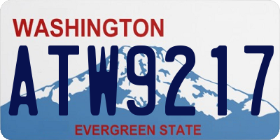 WA license plate ATW9217