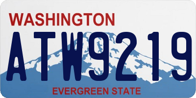 WA license plate ATW9219