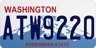 WA license plate ATW9220