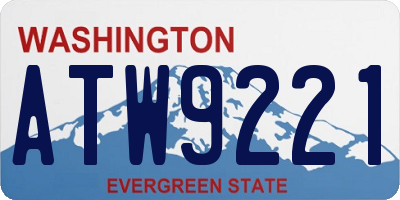 WA license plate ATW9221