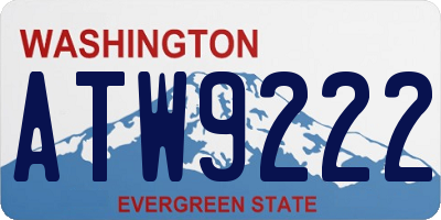 WA license plate ATW9222