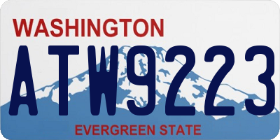 WA license plate ATW9223