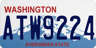 WA license plate ATW9224