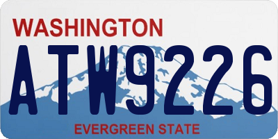 WA license plate ATW9226