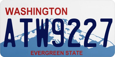 WA license plate ATW9227