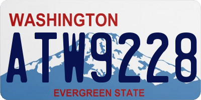 WA license plate ATW9228