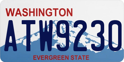 WA license plate ATW9230