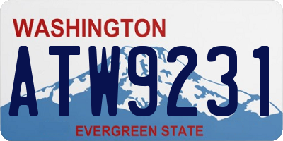 WA license plate ATW9231