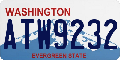WA license plate ATW9232