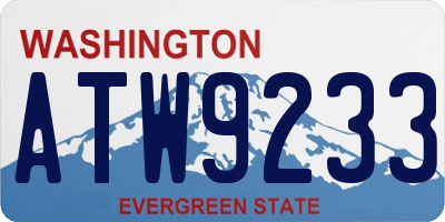 WA license plate ATW9233