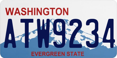 WA license plate ATW9234