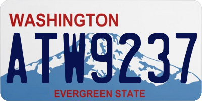 WA license plate ATW9237