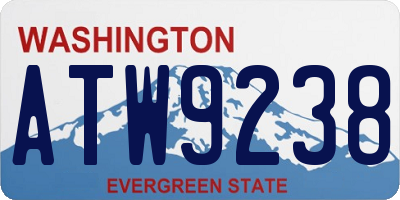 WA license plate ATW9238