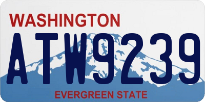WA license plate ATW9239