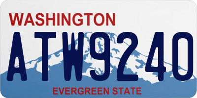 WA license plate ATW9240