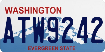 WA license plate ATW9242